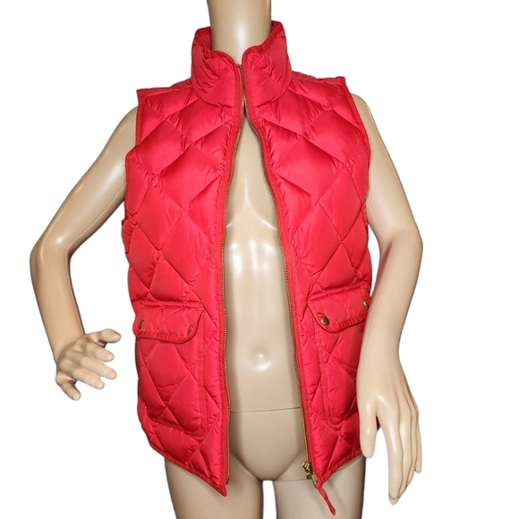J. CREW down/feathers red puffer quilted zip vest. Size small - Picture 15 of 16